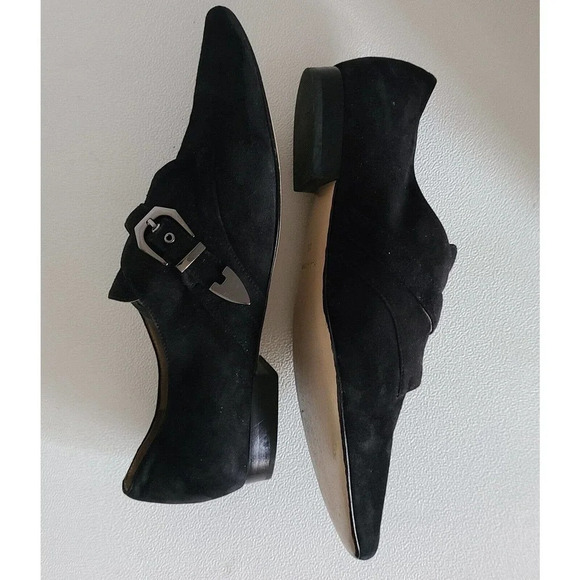 POUR LA VICTOIRE ZANDRA Woman's MONK STRAP Loafers FLATS Black Shoes Sz 8.5 - Picture 7 of 10